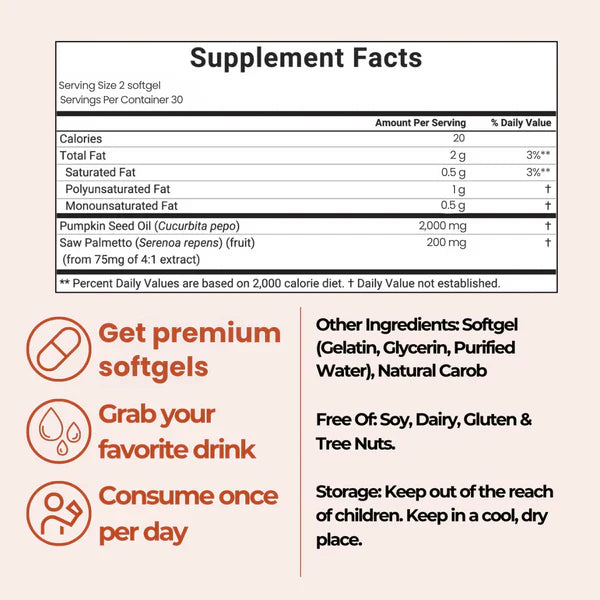 Veliva™ Pumpkin Seed Oil with Saw Palmetto